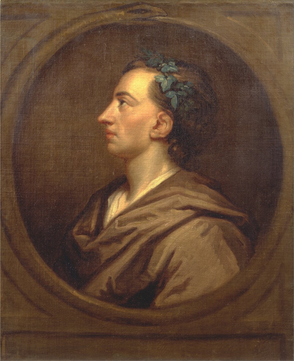 Sándor pápa profilja, borostyánnal koronázva alkotó: Godfrey Kneller