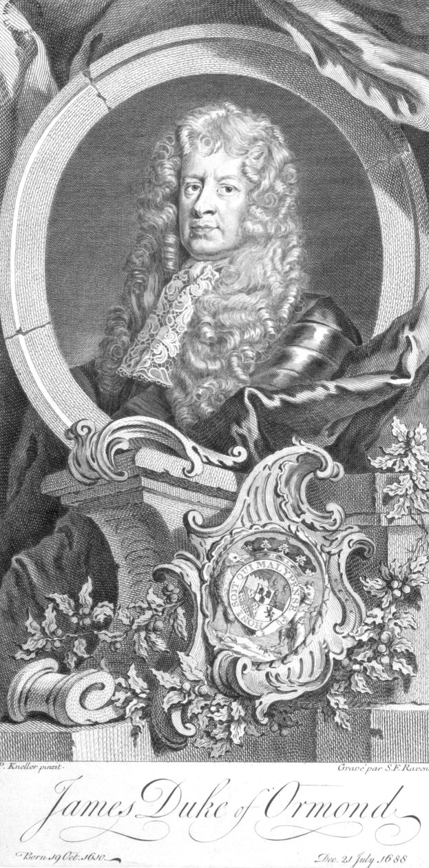James Butler, Ormonde első hercege (1610-88), vésette Simon Francois Ravenet (1706-74) alkotó: Godfrey Kneller