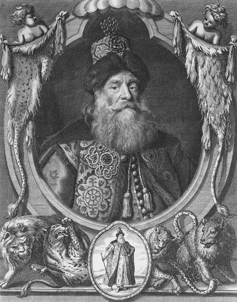 Peter John Potemkin, metszett R. White alkotó: Godfrey Kneller
