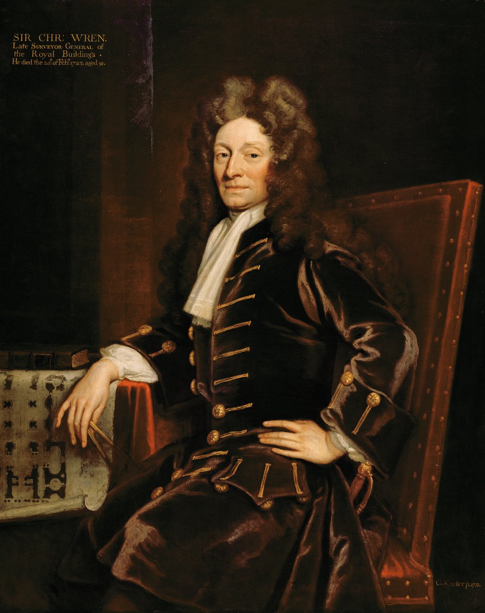Sir Christopher Wren (1632-1723) portréja 1711 alkotó: Godfrey Kneller