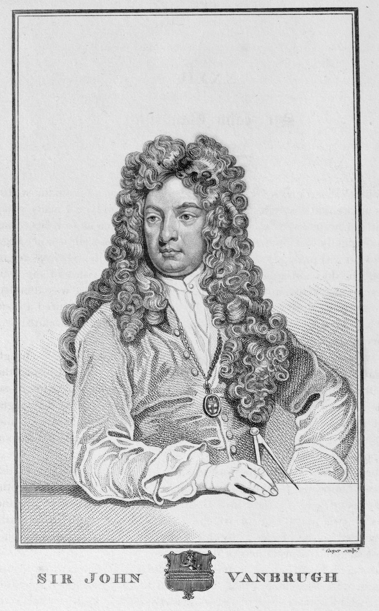 Sir John Vanbrugh (1664-1726), Richard Cooper metszete. alkotó: Godfrey Kneller