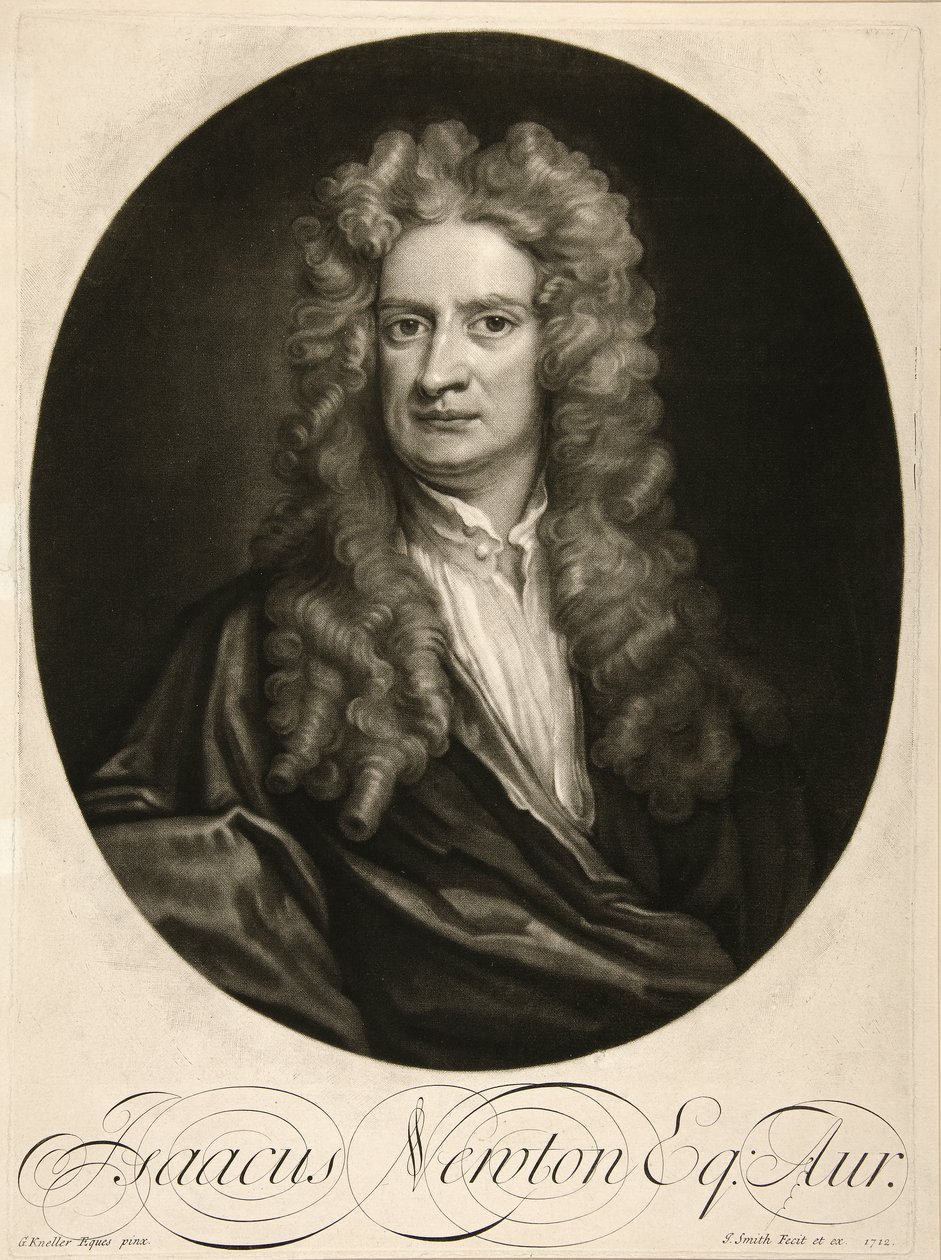 Isaac Newton, Esq., pub. 1712 (metszet) alkotó: Godfrey (after) Kneller