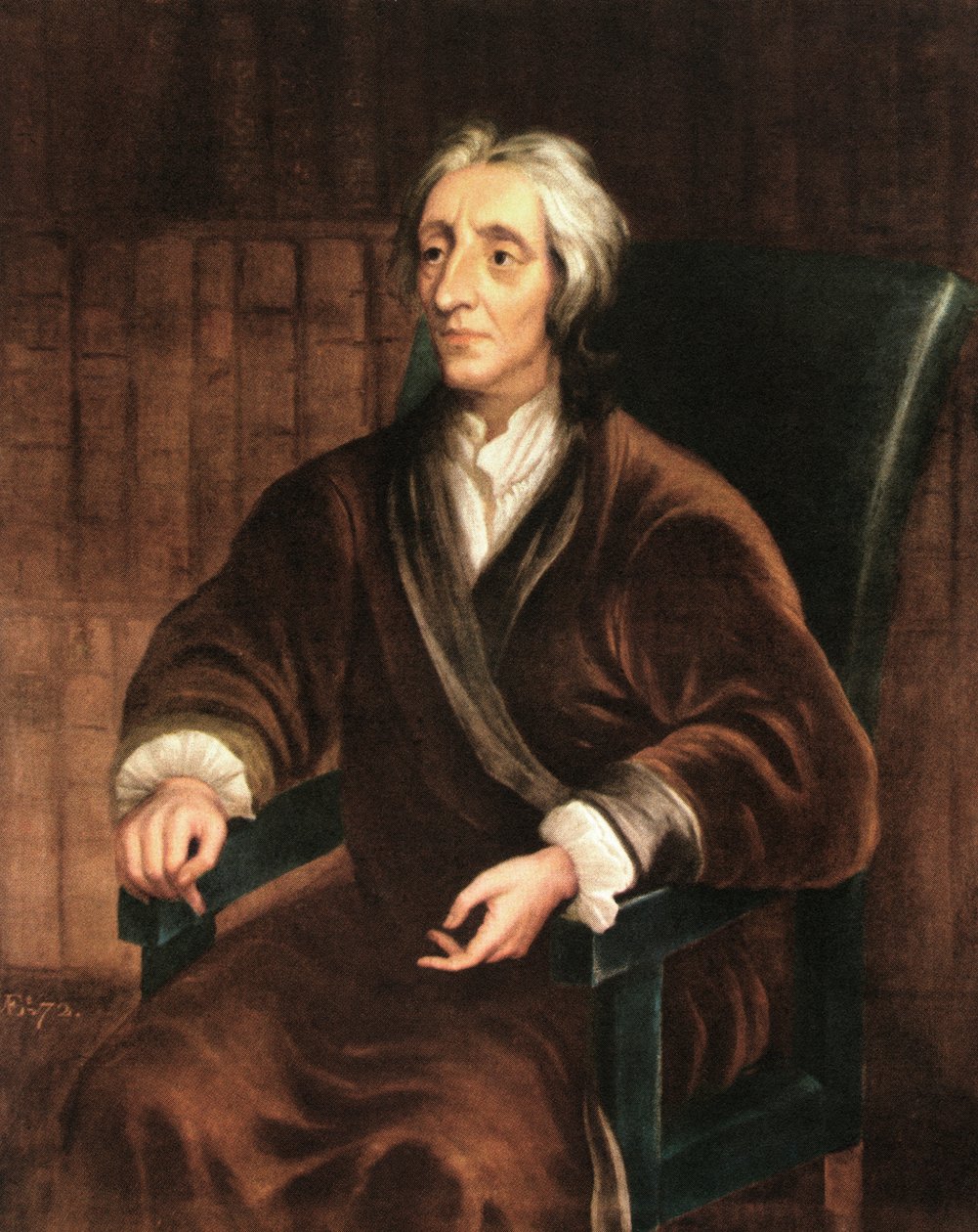 John Locke portréja, nyomtatva 1944 (nyomtatott) alkotó: Godfrey (after) Kneller