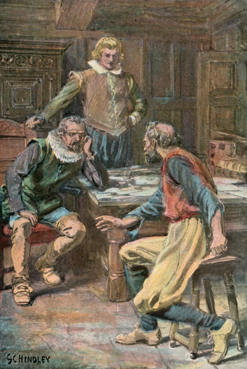 Illusztráció a Westward Ho! Charles Kingsley (színes litográfia) alkotó: Godfrey C. Hindley