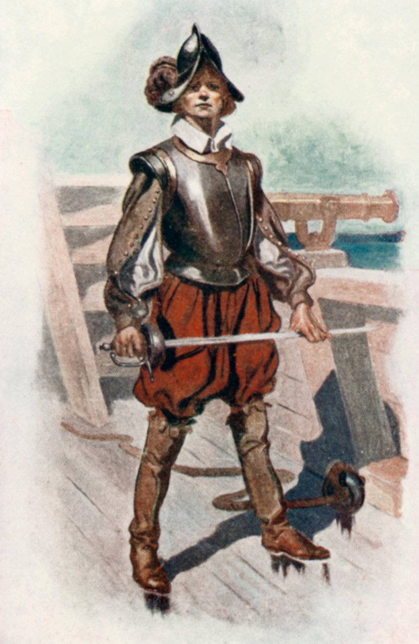 Illusztráció a Westwood Ho! Charles Kingsley (színes litográfia) alkotó: Godfrey C. Hindley