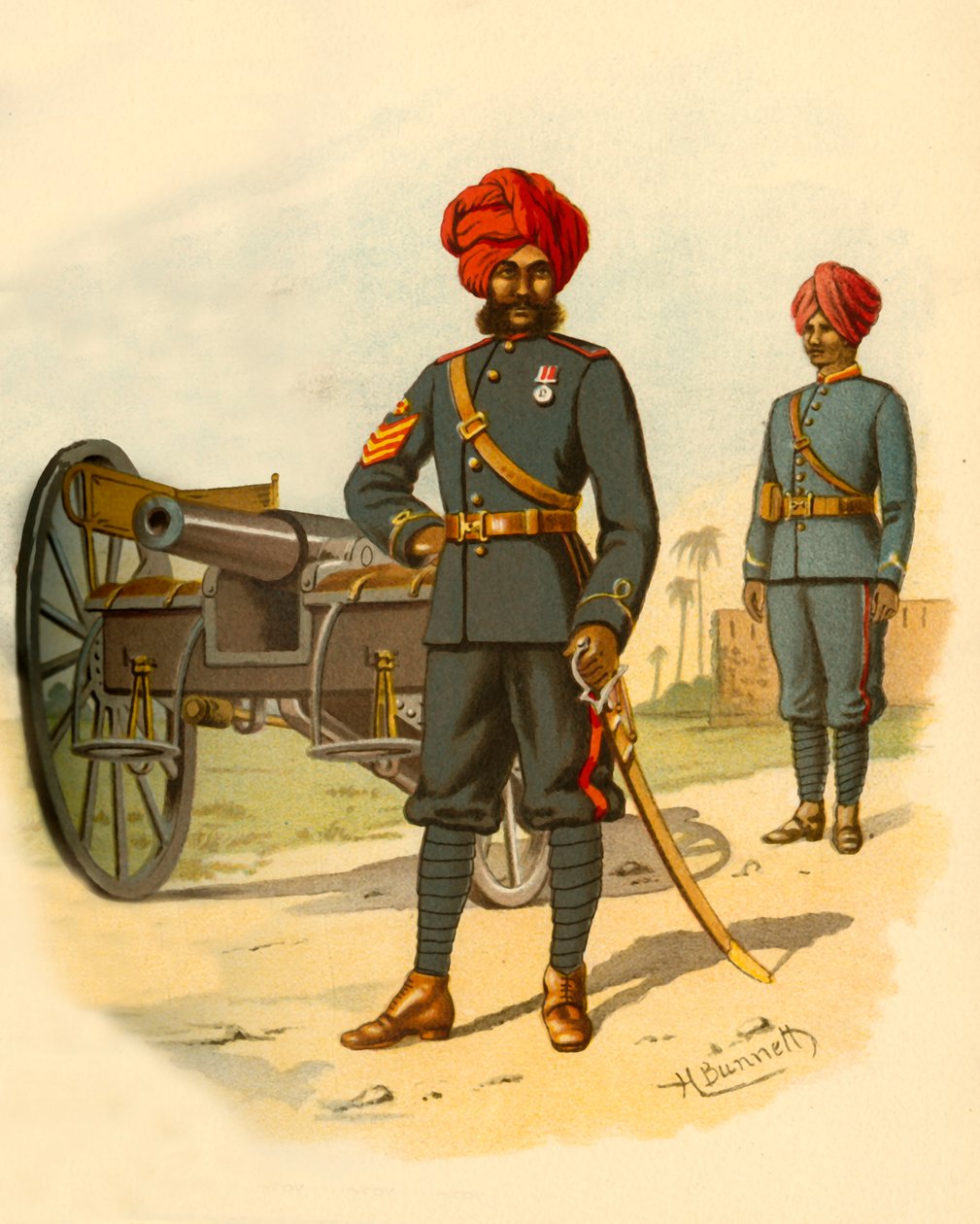 A bombayi tüzérség, 1890. alkotó: Godfrey Douglas Giles