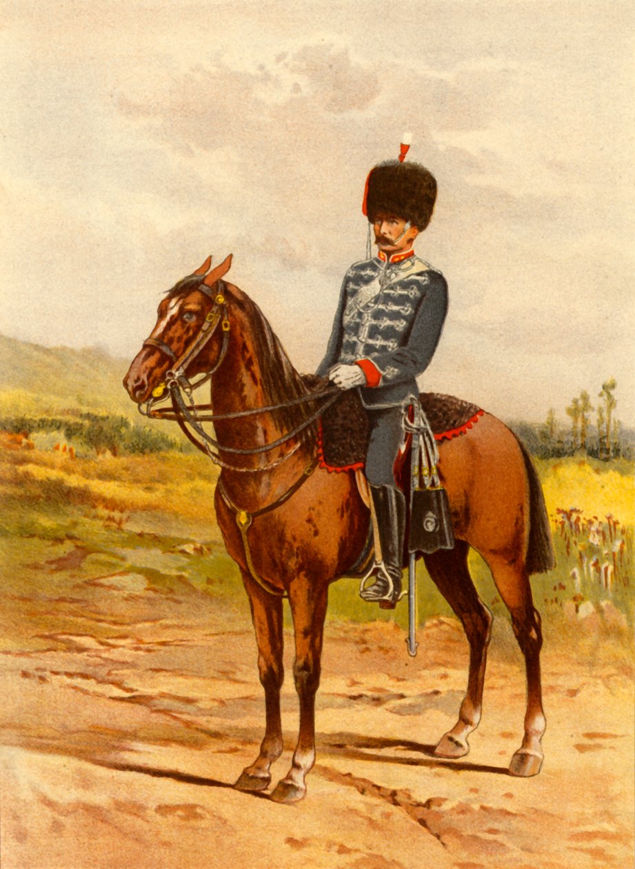 A tiszteletreméltó Tüzérségi Társaság lovassága, 1890. alkotó: Godfrey Douglas Giles
