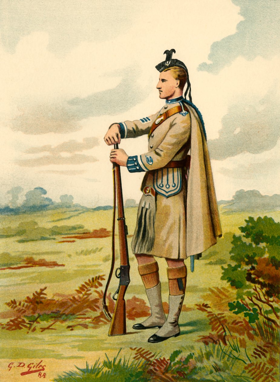 A londoni skót önkéntesek, 1890. alkotó: Godfrey Douglas Giles