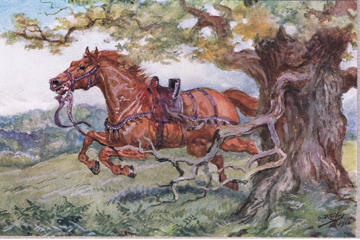 Vágatlan: Üres nyereg a hátán, Adam Lindsay Gordon verseiből, T. N. Foulis, 1912 alkotó: Godfrey Douglas Giles