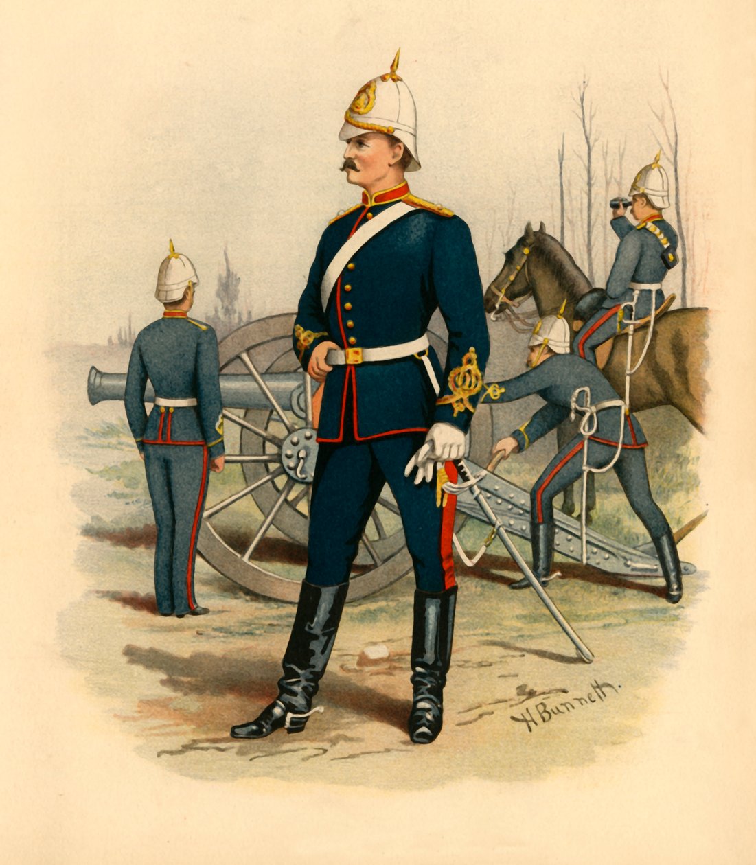 Viktoriánus Tüzérség, 1890. alkotó: Godfrey Douglas Giles
