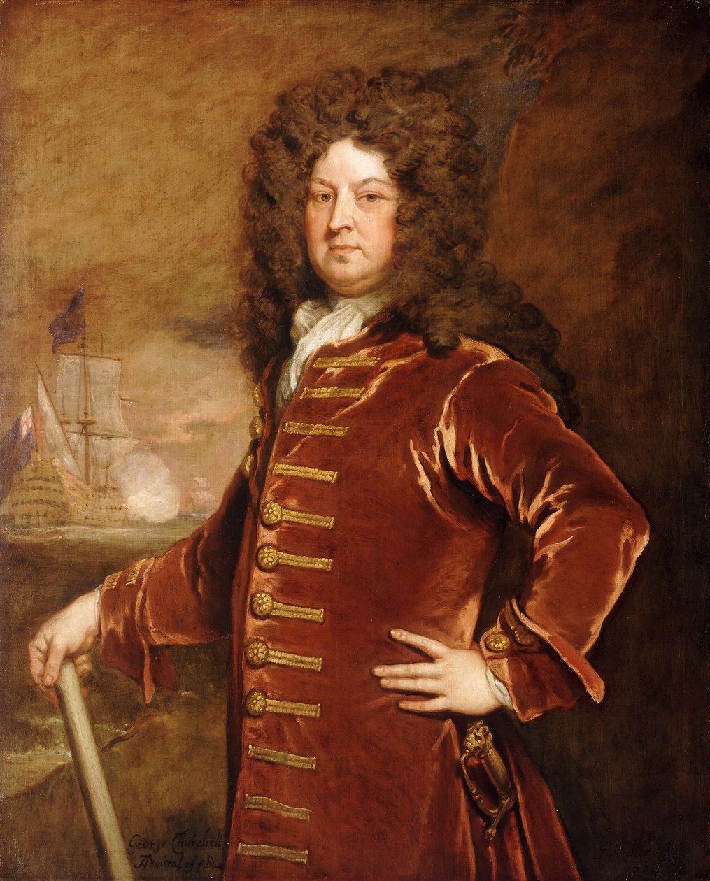 George Churchill admirális (1654-1710), 17. század vége-18. század eleje (olajfestmény) alkotó: Godfrey Kneller