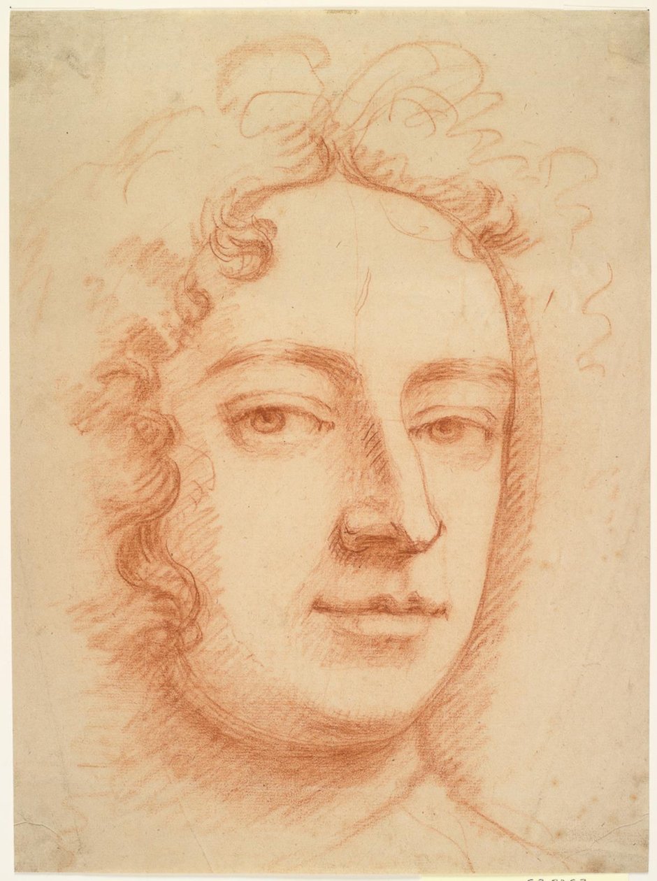 Férfi arca, háromnegyedes, közvetlenül a nézőre nézve, esetleg önarckép alkotó: Godfrey Kneller