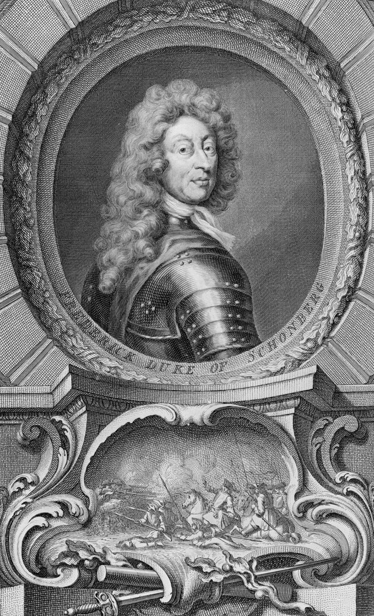 Frigyes, Schomberg hercege (1615-90) Jacobus Houbraken (1698-1780) metszete alkotó: Godfrey Kneller