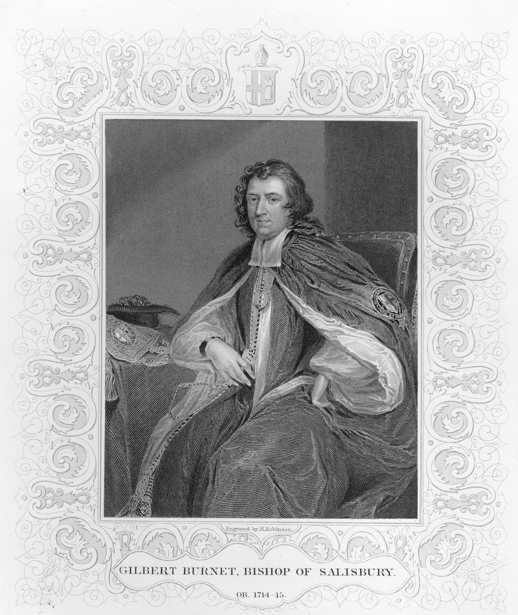 Gilbert Burnet, Salisbury püspöke, metszett H. Robinson alkotó: Godfrey Kneller