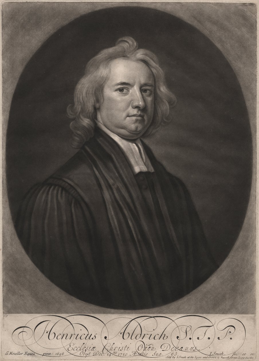 Henricus Aldrich, metszett: John Smith (1652-1743), 1696 (mezzotinta) alkotó: Godfrey Kneller