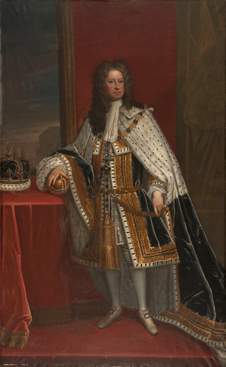 Le roi Georges I de Grande Bretagne (1660-1727) – I. György nagy-britanniai portréja, Kneller, Sir Gotfrey (1646-1723). Olajfestmény. Mérete: 239x148,5 cm. Nemzeti Múzeum Stockholm alkotó: Godfrey Kneller