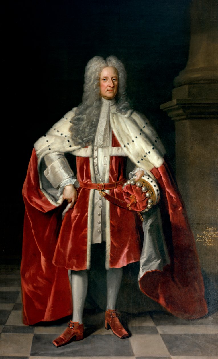 Henrik portréja, Szent János 1. vikomt (1652-1742) koronázási ruhájában, 1727 alkotó: Godfrey Kneller