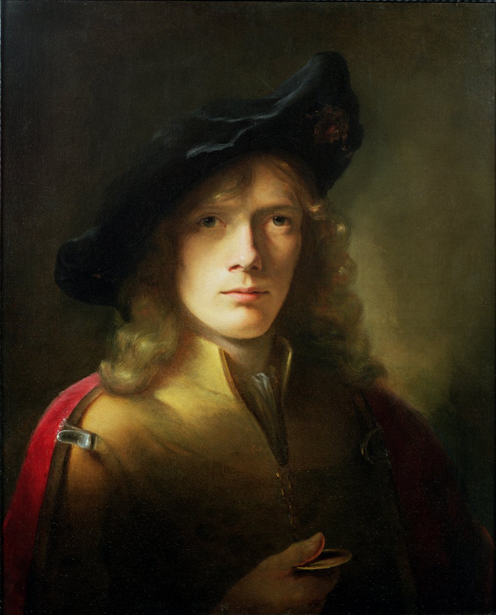 Egy érmet tartó fiatal férfi portréja alkotó: Godfrey Kneller