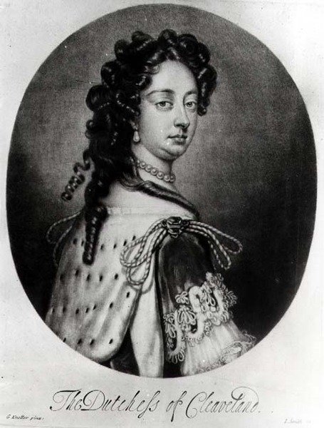 Barbara Villiers, Cleveland hercegnőjének (1641-1709) portréja, J. Smith metszete alkotó: Godfrey after Kneller