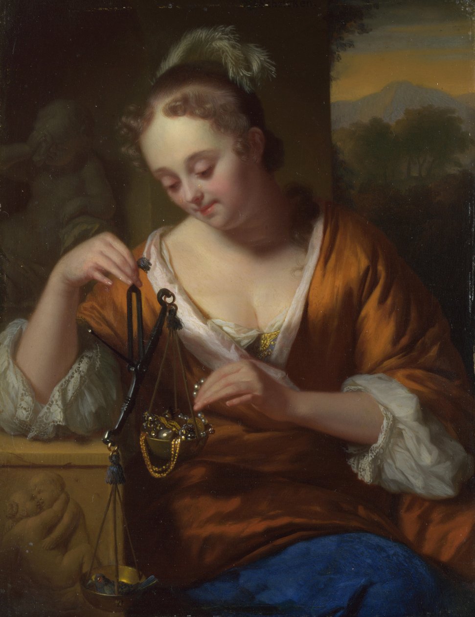 Erény és gazdagság allegóriája, kb. 1665-1667 alkotó: Godfried Cornelisz Schalcken