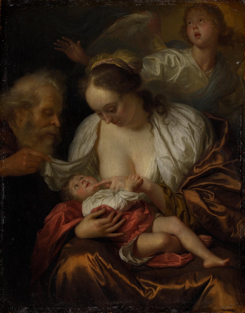 A Szent Család egy angyallal alkotó: Godfried Schalcken