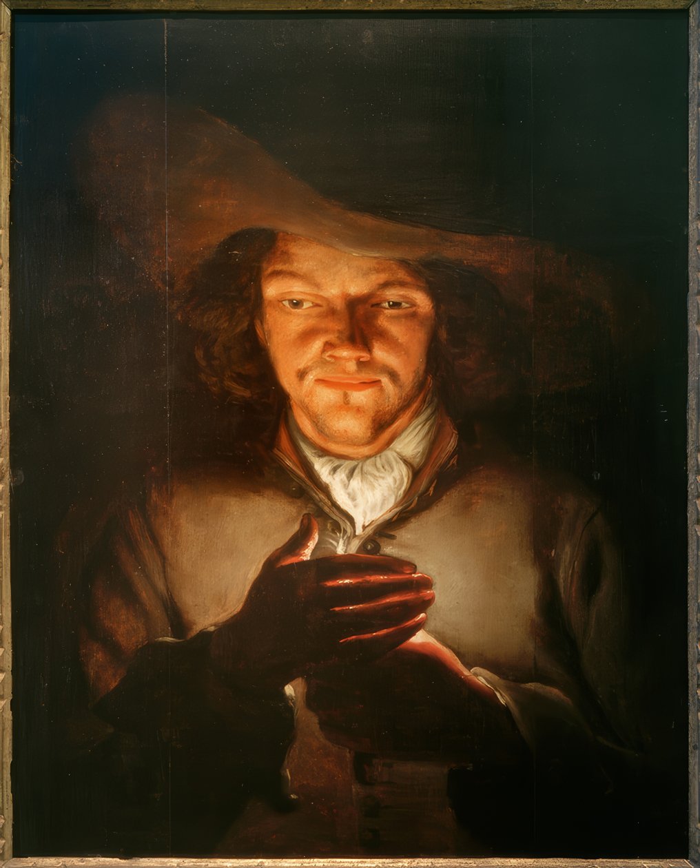 Egy ember gyertyával alkotó: Godfried Schalcken