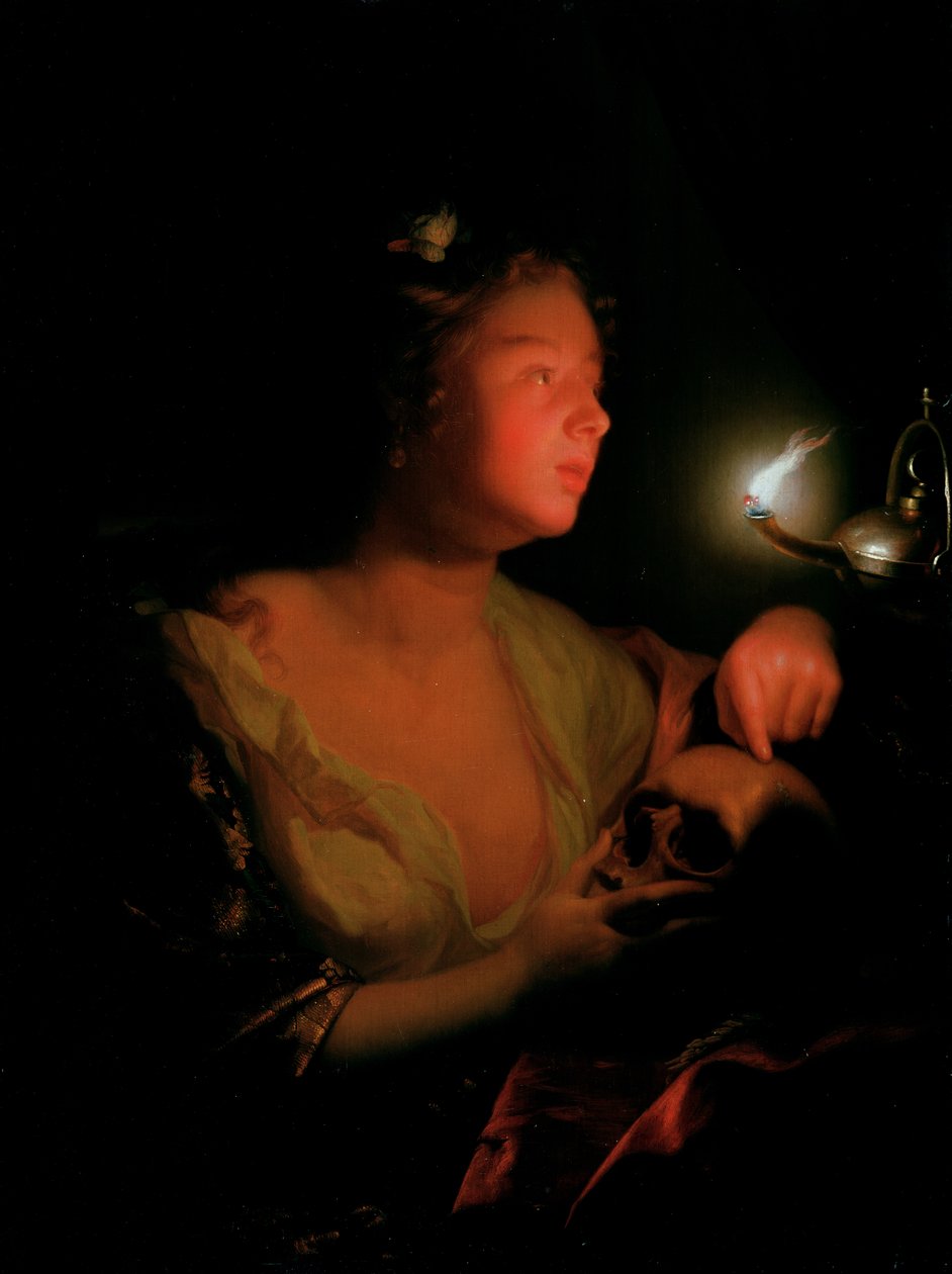 Gyászoló Mária Magdolna (olaj, tölgyfa panelen) alkotó: Godfried Schalcken