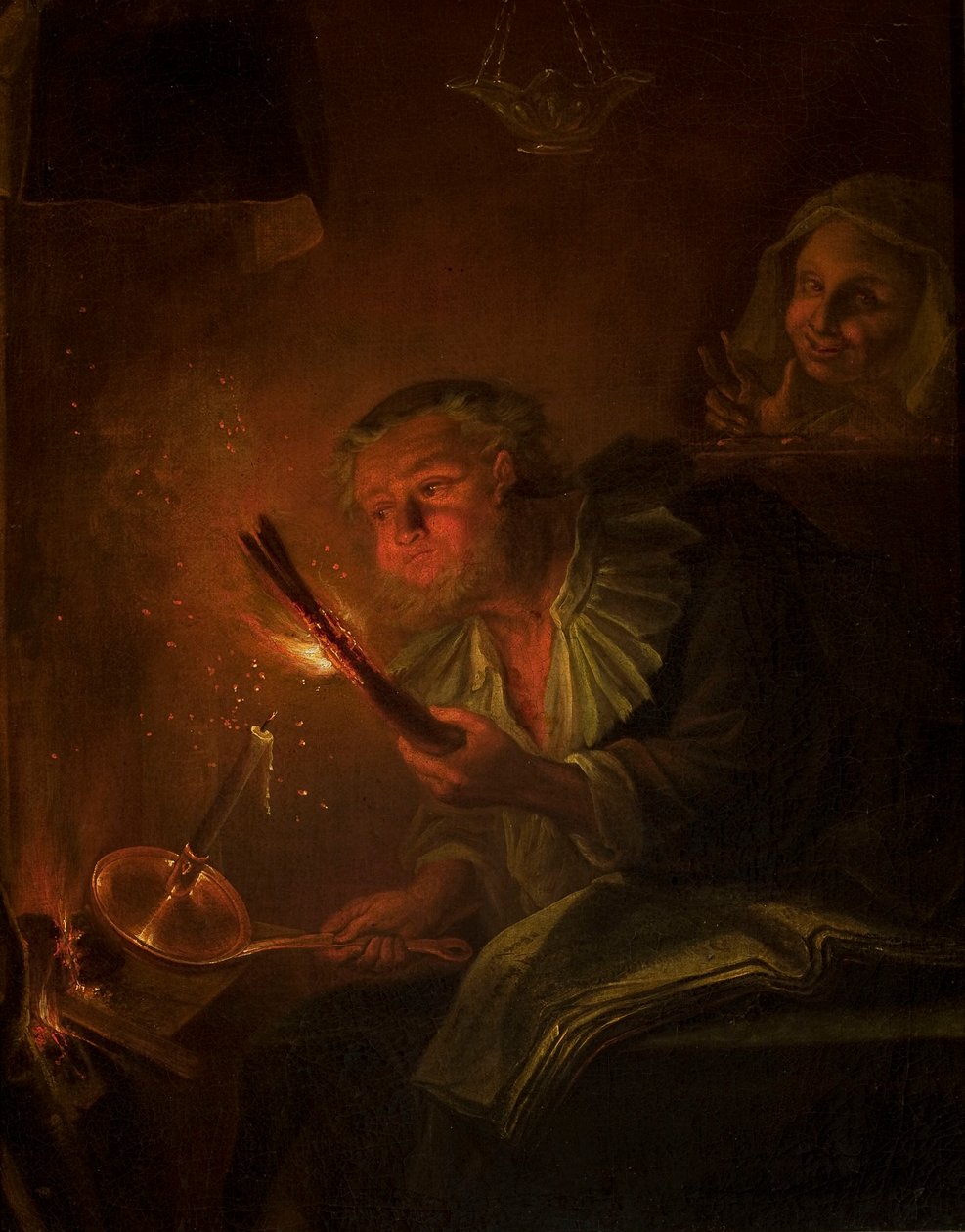 Fáklyás férfi alkotó: Godfried Schalcken