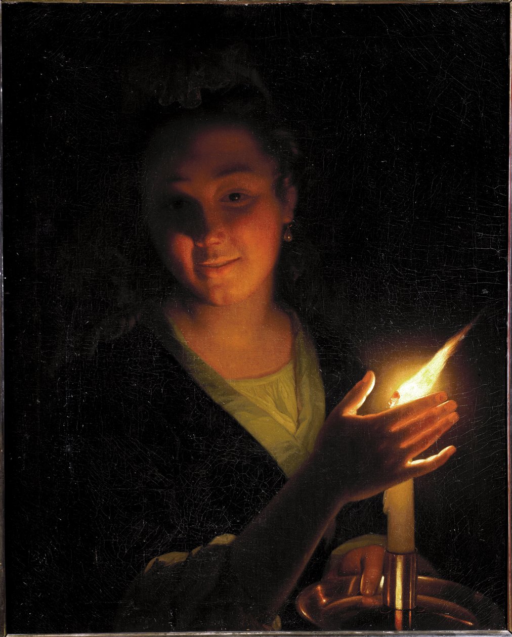 Woman With A Light (olaj, vászon alkotó: Godfried Schalcken
