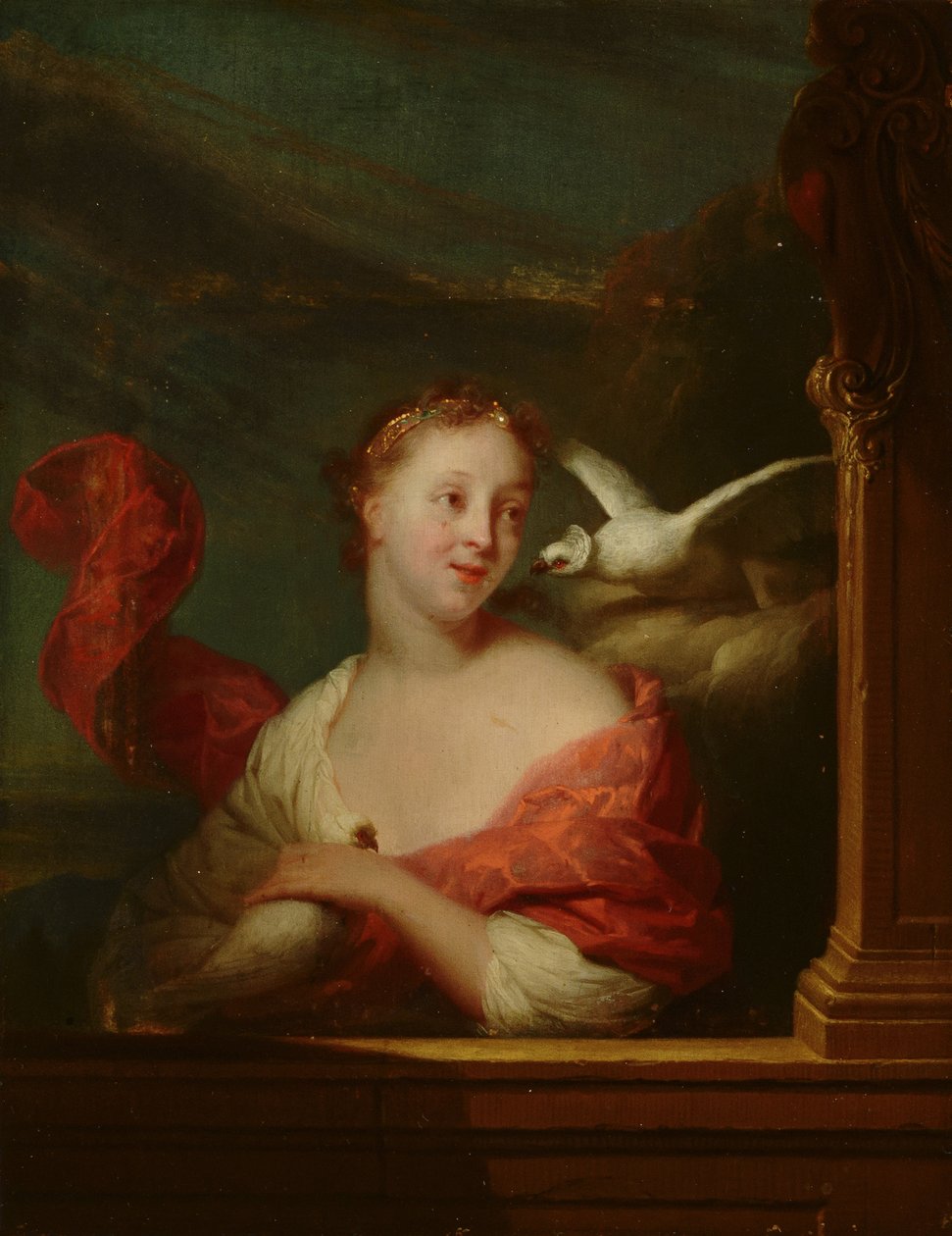 Fiatal nő galambokkal (Vénusz?) alkotó: Godfried Schalcken