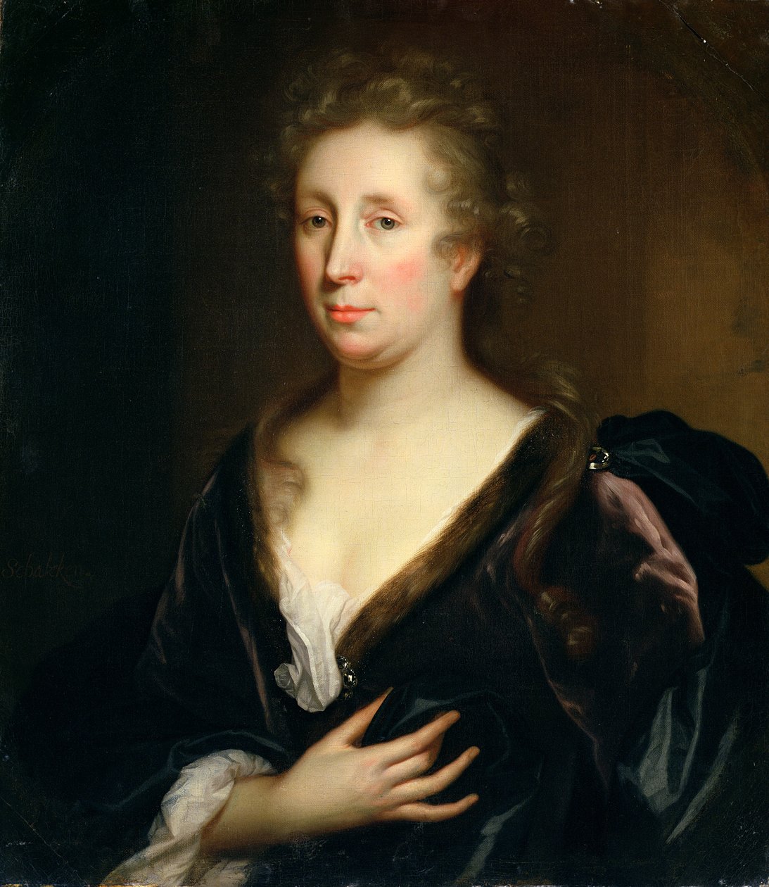 Rachel Ruysch művész portréja alkotó: Godfried Schalcken