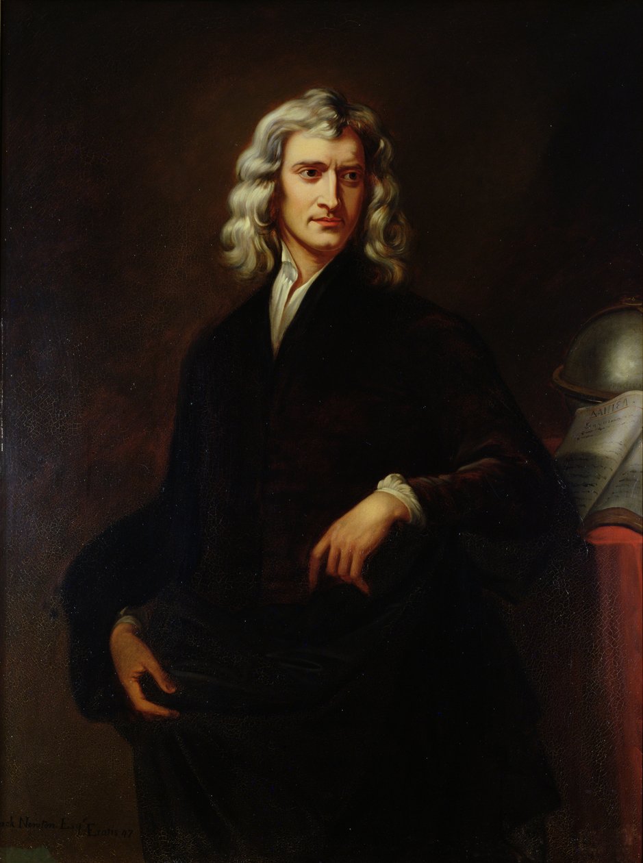 Sir Isaac Newton (1642-1727) portréja Sir Godfrey Kneller (1646-1723) eredeti festménye után, 1847 alkotó: Goldschmit
