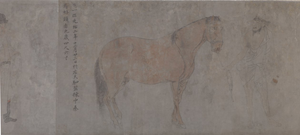 Öt Tribute Horses részlete (tinta és színes papíron) alkotó: Gonglin Li
