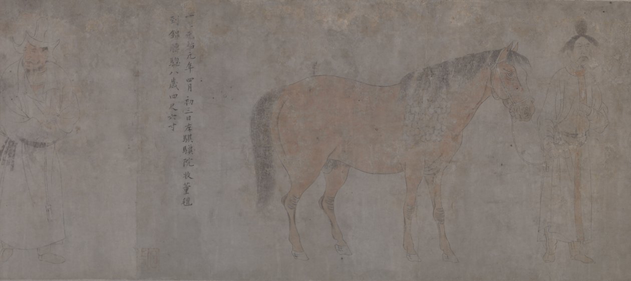 Öt Tribute Horses részlete (tinta és színes papíron) alkotó: Gonglin Li