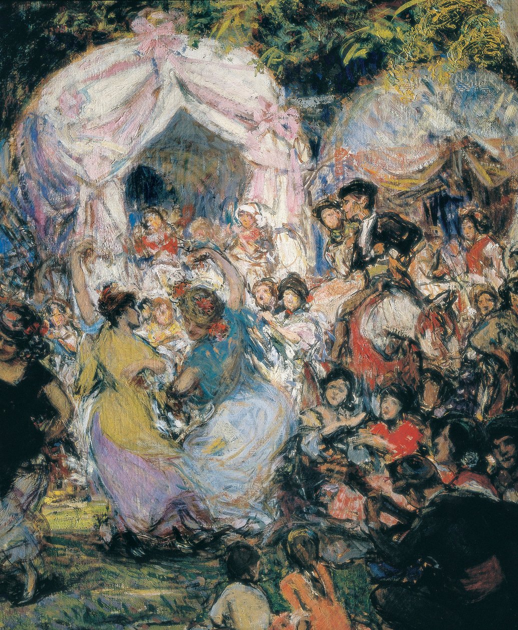 Flamenco táncosok, Gonzalo Bilbao y Martinez festménye 1915 körül alkotó: Gonzalo Bilbao Martinez