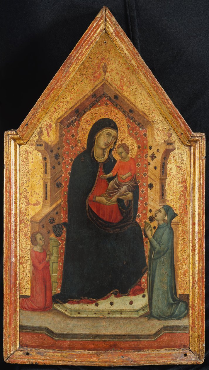 Madonna és két adományozóval trónolt gyermek, 1315-30. alkotó: Goodhart Master