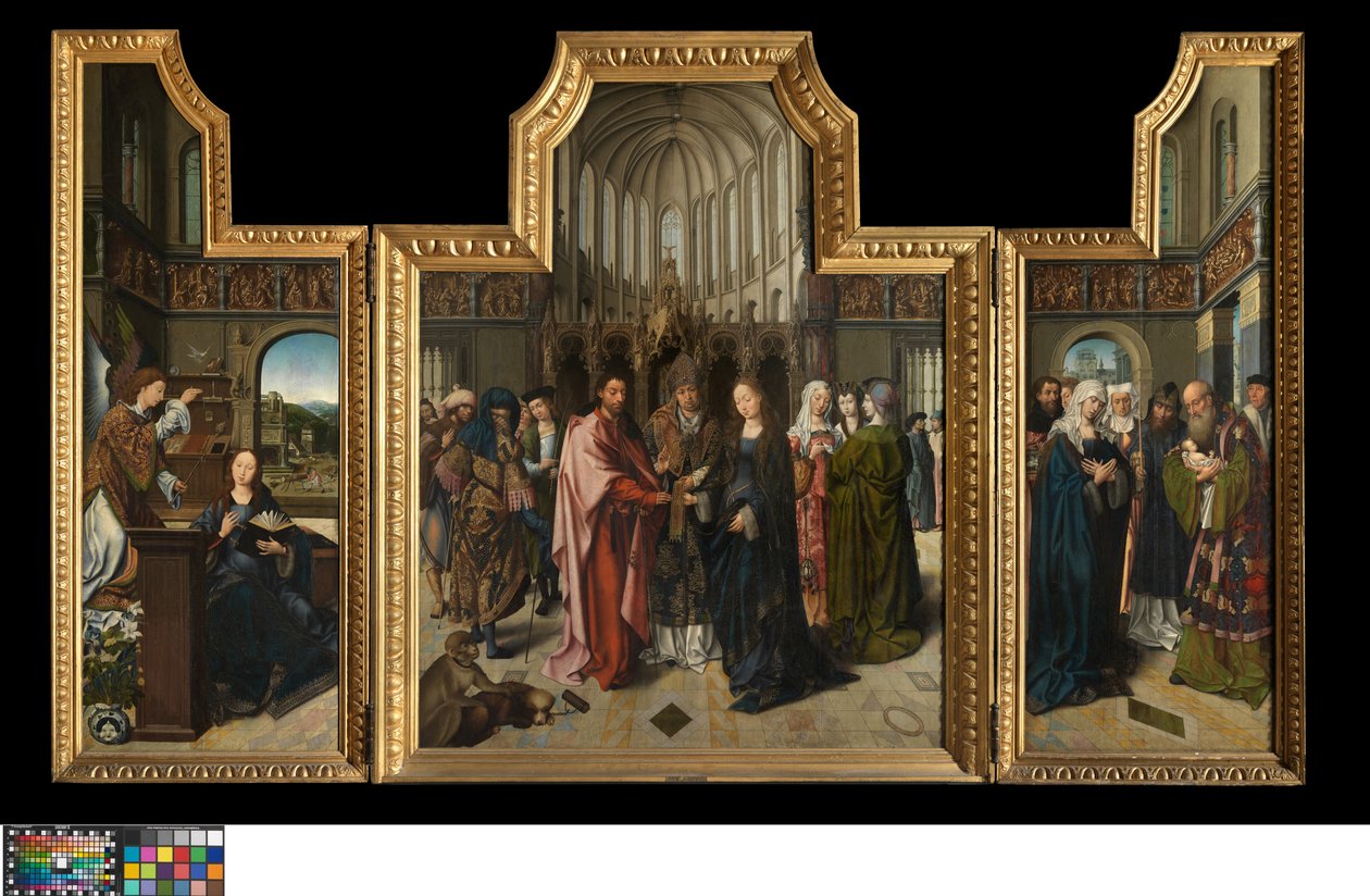 A Colibrant Triptichon, 1517 körül (olaj, panel) alkotó: Goossen van der (1465 c.1538) Weyden