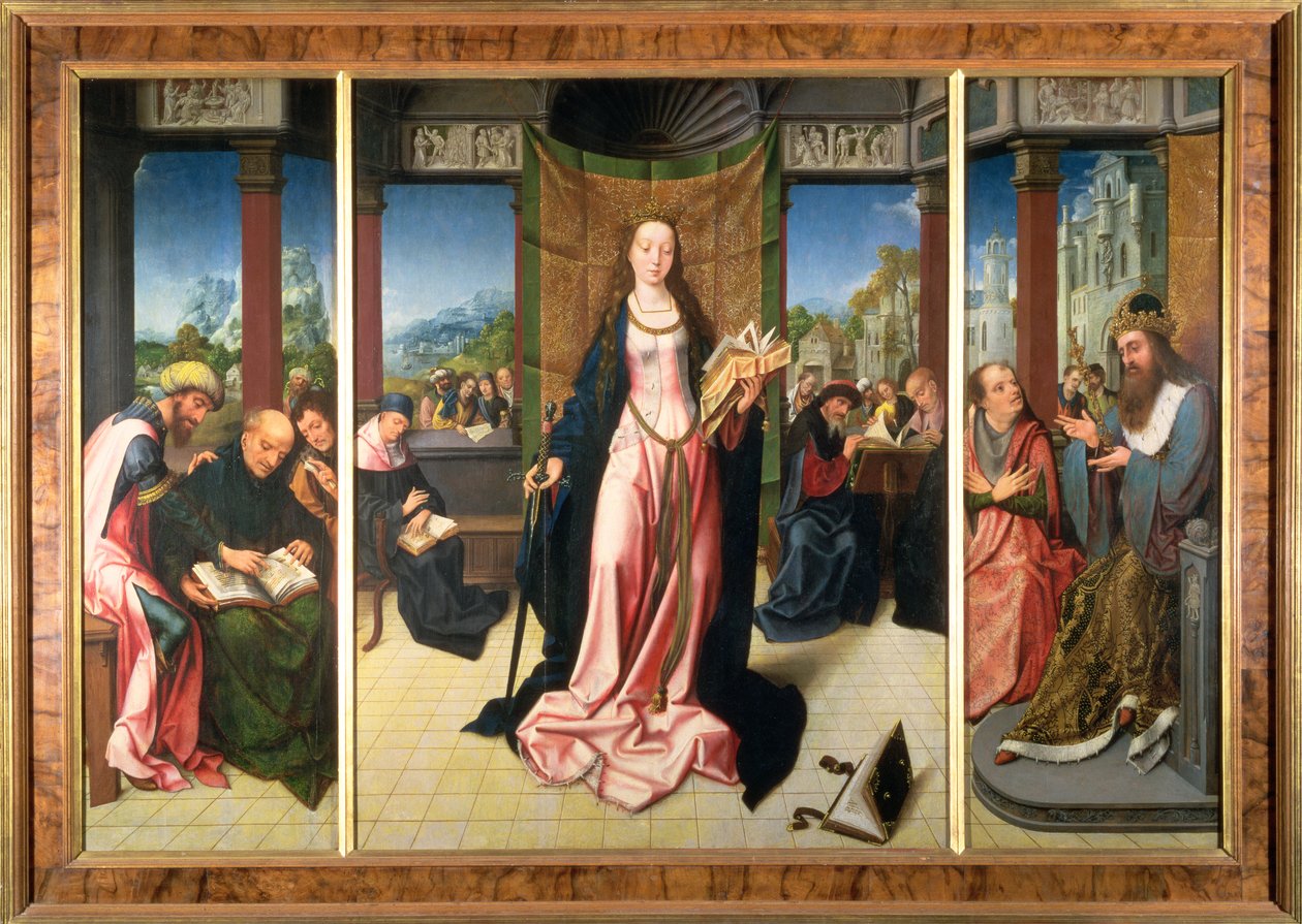 Szent Katalin és a filozófusok (panel) alkotó: Goossen van der Weyden