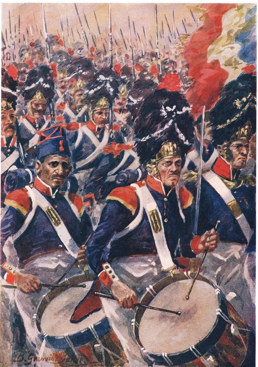 A franciák előretörése Barrosában, illusztráció a „British Battles on szárazföldön és tengeren” című könyvből, kiadó: Cassell, London, 1910 körül alkotó: Gordon Frederick Browne