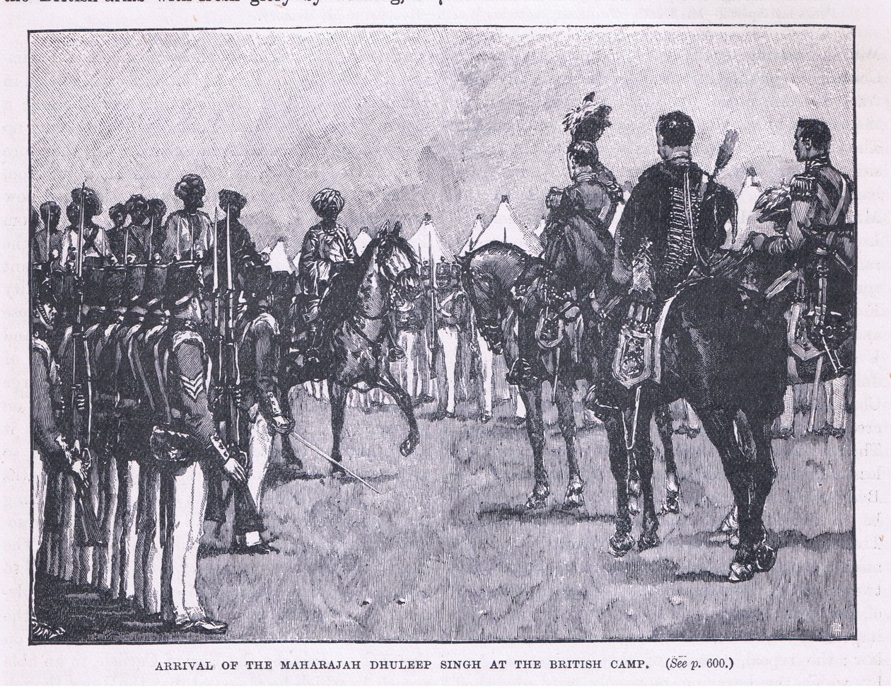 A britek megérkezése Makharajah Dhuleep Singh-be a brit táborba i.sz. 1846 alkotó: Gordon Frederick Browne