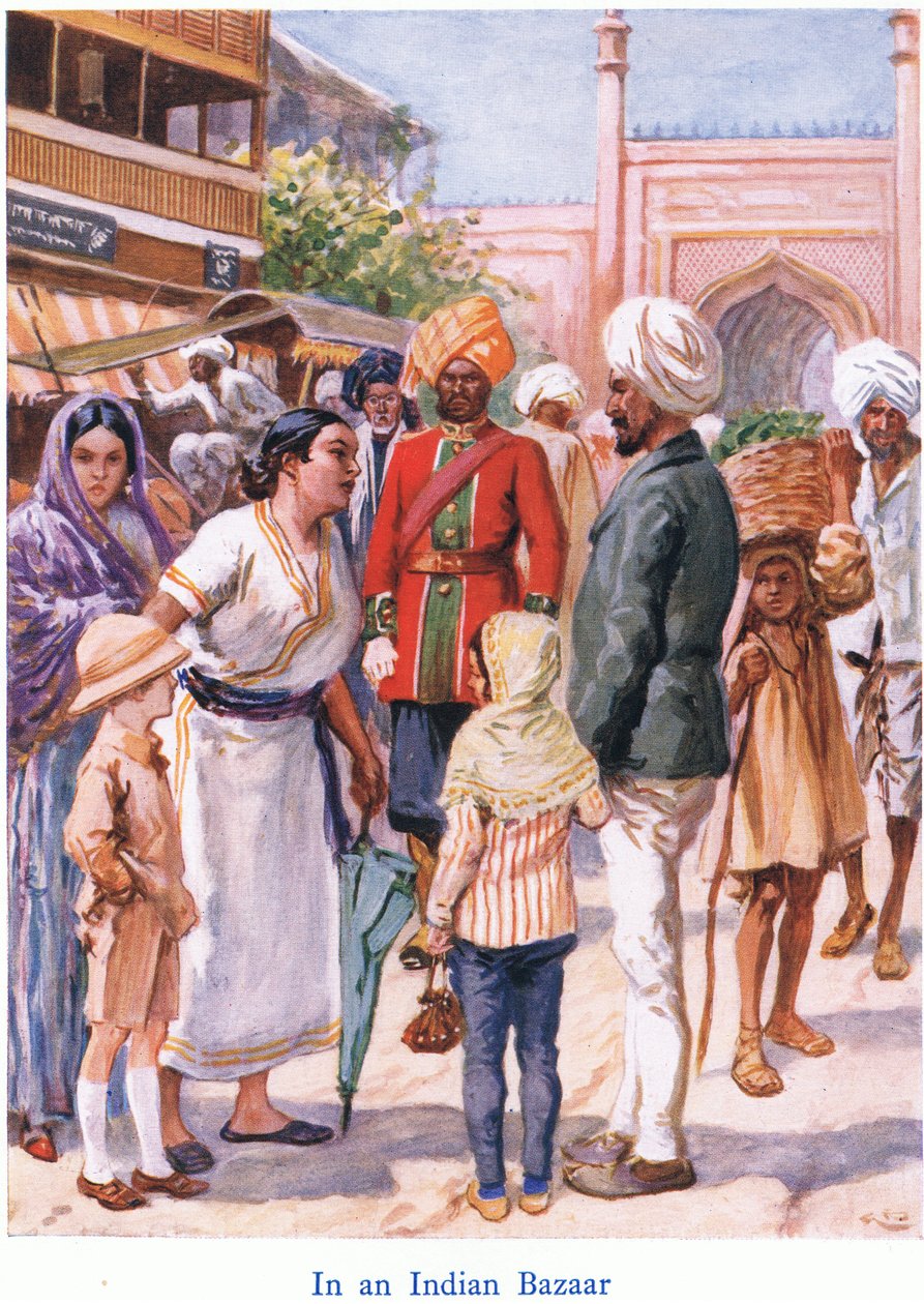 Egy indiai bazárban alkotó: Gordon Frederick Browne