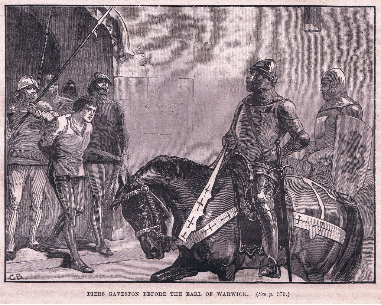 Pier Gaveston Warwick grófja előtt 1312-ben alkotó: Gordon Frederick Browne