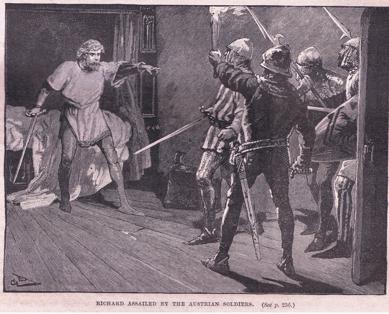 Richardot megtámadták az osztrák katonák 1192-ben alkotó: Gordon Frederick Browne
