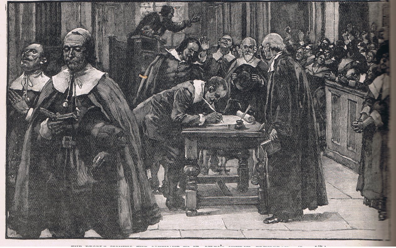 Az emberek, akik aláírták az edinburghi St Giles templom szövetségét 1638-ban alkotó: Gordon Frederick Browne