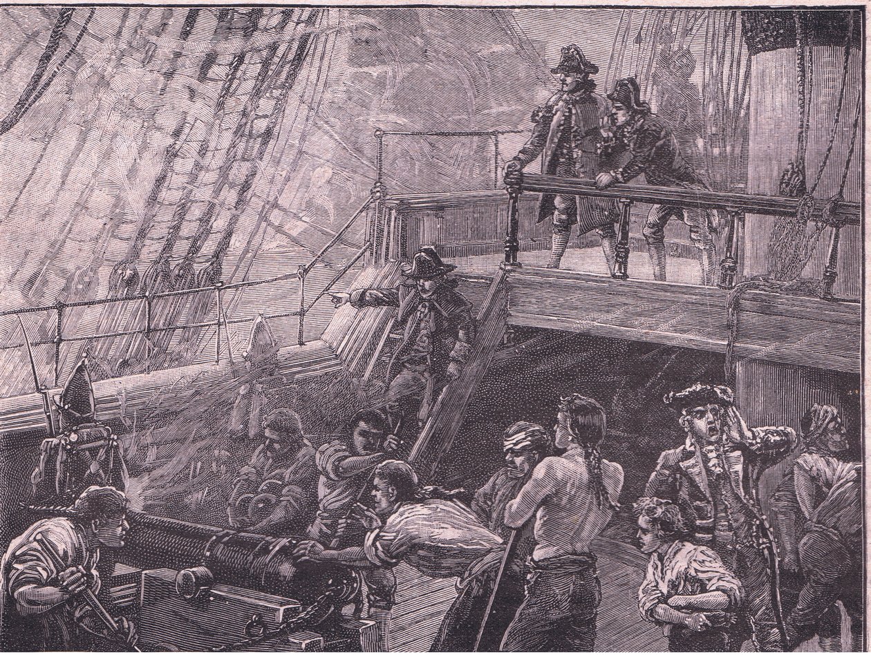 Rodney admirális bombázza Le Havre-t i.sz. 1759-ben alkotó: Gordon Frederick Browne