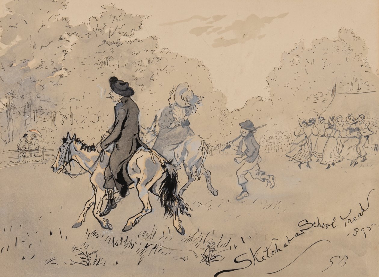 Vázlat egy iskolai csemegében, 1895 (toll, ecset, tinta és WC papíron) alkotó: Gordon Frederick Browne