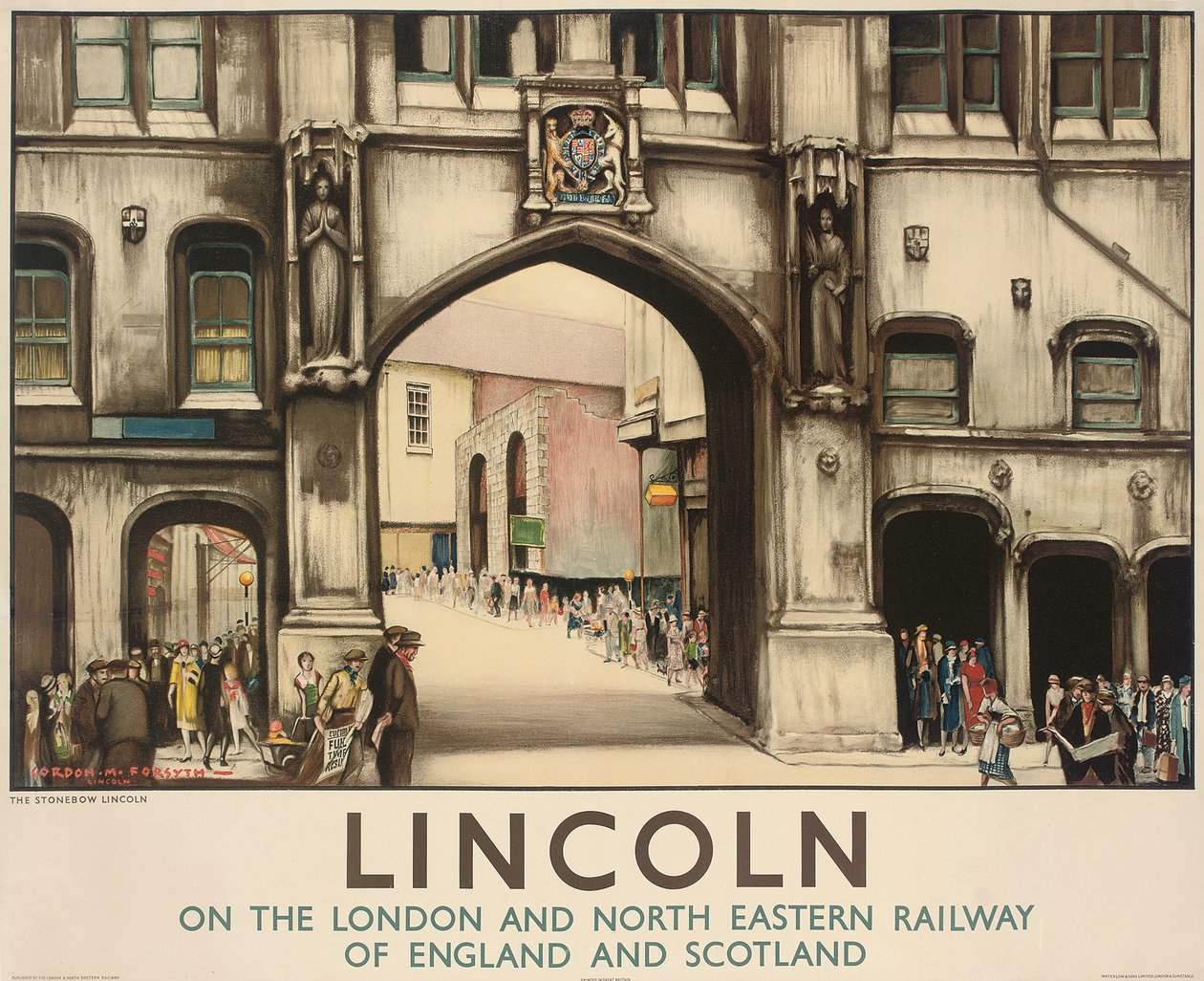 A londoni és az északkeleti vasúti vonat plakátja utazik Lincolnba alkotó: Gordon Mitchell Forsyth