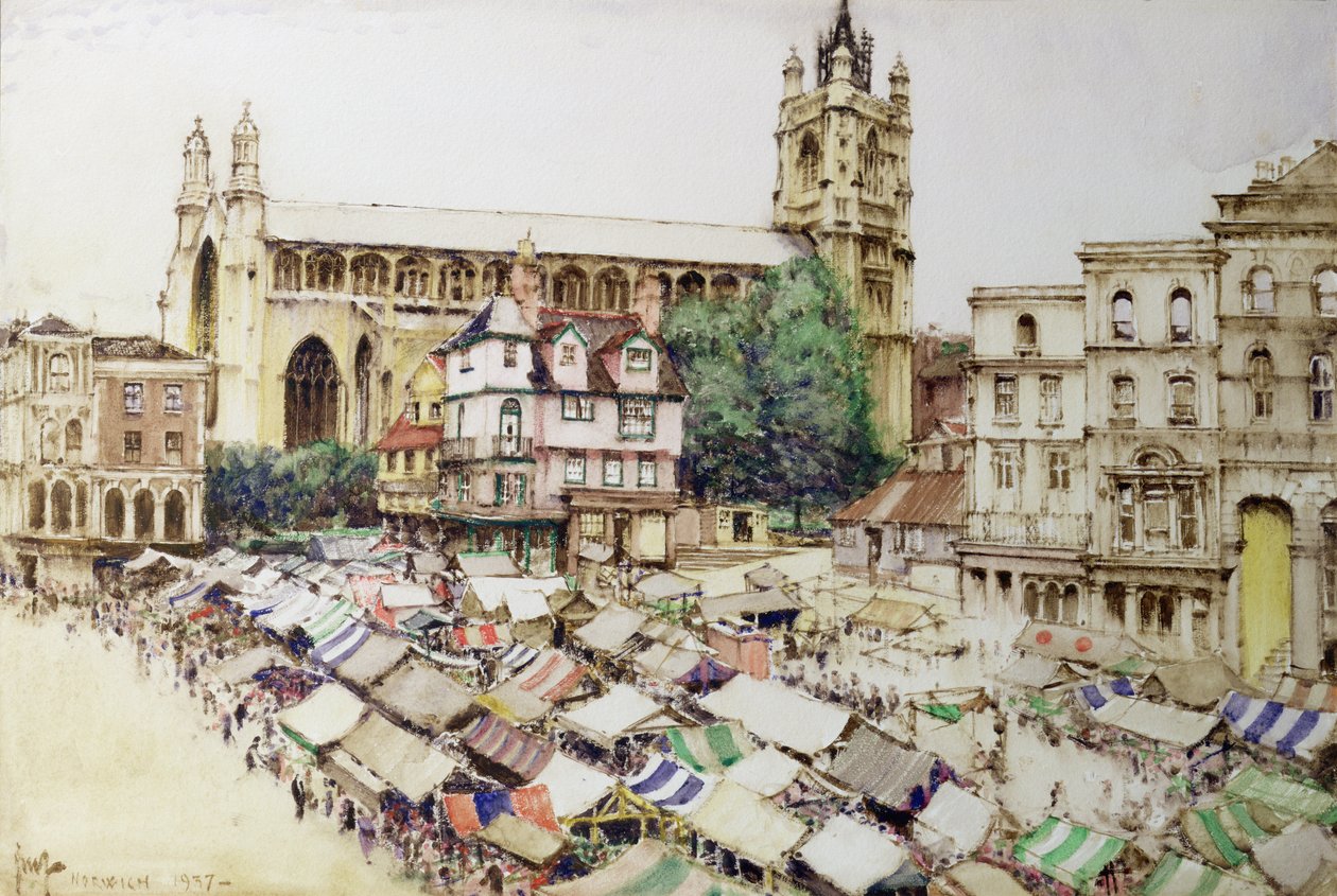 Norwich: A piactér és a Szent Péter Mancroft-templom alkotó: Gordon Mitchell Forsyth