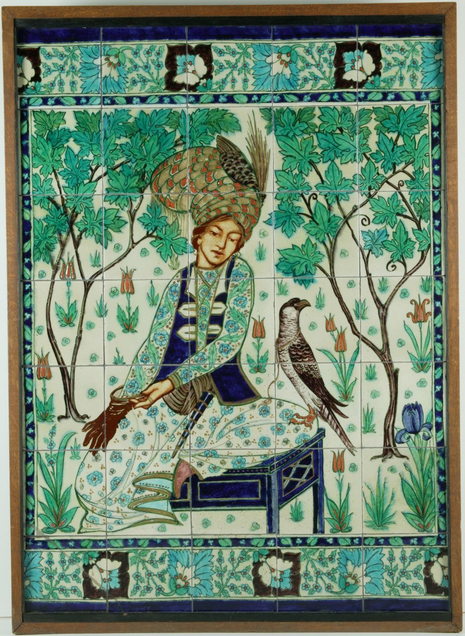 Perzsa solymász csempe panel, Pilkington