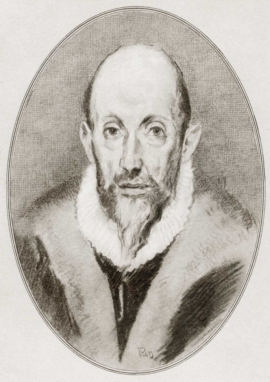 Domenikos Theotokopoulos, El Greco, a Nagy festők élő életrajzaiból. alkotó: Gordon Ross